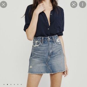 Abercrombie & Fitch Classic Blue Denim Mini Skirt Natural Rise